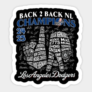 Los Angeles Dodgers World Series 2025 - Los Angeles Dodgers Back To Back Champions 2025 - Los Angeles Dodgers Sticker